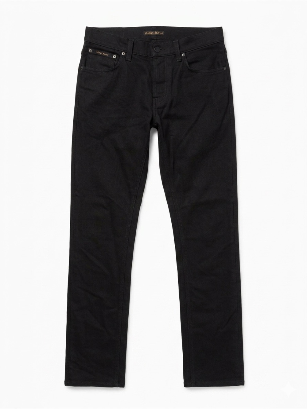 NWOT Nudie Grim Tim in Dry Cold Black (1006974) Unwashed & Unaltered 34” Inseam